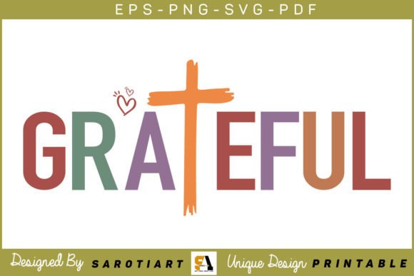 Christian SVG T-shirt Design Grateful for Crafts