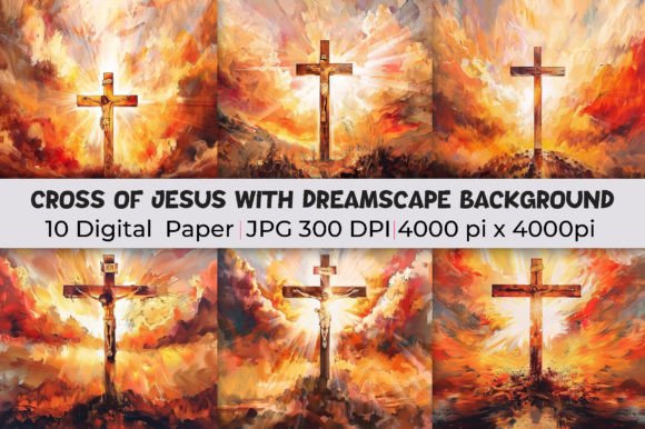 Cross of Jesus with Dreamscape Backdrop Backgrounds