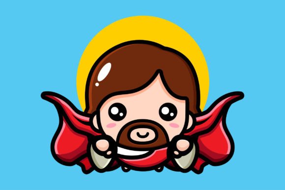 Cute Jesus is My Hero Illustrations