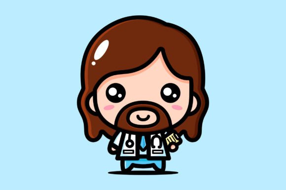 Cute Jesus Wearing Doctor Clothes