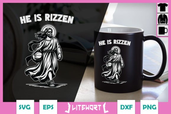 He is Rizzen Jesus Basketball Easter SVG