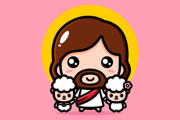 Jesus Christ Cute My Shepherd Illustrations