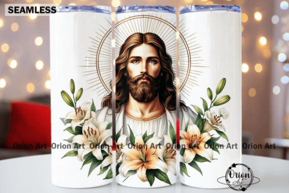 Jesus Christ Tumbler Wrap PNG and Crafts