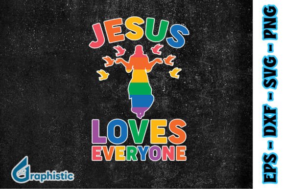 Jesus Loves Everyone Pride Month SVG and Print Templates