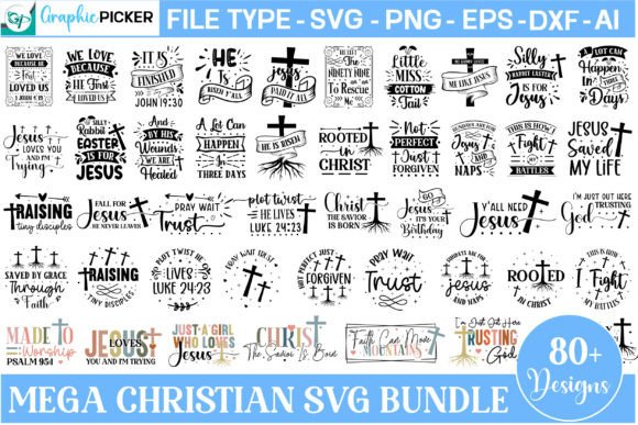 Mega Christian SVG Bundle for Crafts