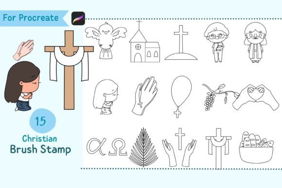Procreate Brush Stamp Christian and Brushes