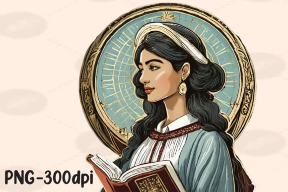 Women of the Bible Retro Christian PNG and Print Templates